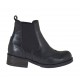 Bottines pour femmes avec élastiques et decorations en cuir noir talon 3 - Pointures disponibles:  33