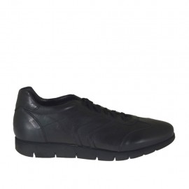 Scarpa stringata sportiva da uomo in pelle nera - Misure disponibili: 47, 48