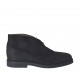 Zapato para hombre con cordones en nubuk negro - Tallas disponibles:  47, 49