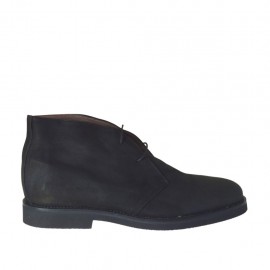Herrenschuh mit Schnürsenkeln aus schwarzem Nubukleder - Verfügbare Größen:  47, 49