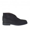 Zapato para hombre con cordones en nubuk negro