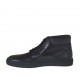 Men's laced ankle-high shoe in black leather - Available sizes:  49, 50