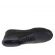 Men's laced ankle-high shoe in black leather - Available sizes:  49, 50
