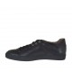 Scarpa da uomo stringata sportiva in pelle nera e camoscio grigio - Misure disponibili: 47, 51