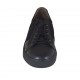 Chaussure sportif à lacets avec fermeture éclair pour hommes en cuir et daim noir - Pointures disponibles:  47
