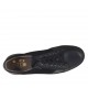 Chaussure sportif à lacets avec fermeture éclair pour hommes en cuir et daim noir - Pointures disponibles:  47
