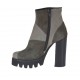 Stivaletto da donna con cerniera in camoscio e nabuk grigio chiaro e scuro tacco 10 - Misure disponibili: 42