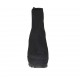 Bottines pour femmes avec fermeture éclair et plateforme en cuir nabuk noir talon compensé 9 - Pointures disponibles:  42, 43