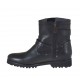 Bottines pour femmes avec fermeture éclair, boucles et goujons en cuir noir talon 3 - Pointures disponibles:  33