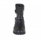 Bottines pour femmes avec fermeture éclair, boucles et goujons en cuir noir talon 3 - Pointures disponibles:  33