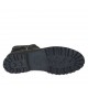 Bottines pour femmes avec fermeture éclair, boucles et goujons en cuir noir talon 3 - Pointures disponibles:  33