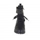 Woman's laced ankle boot with zipper, studs, rhinestones and buckles in black leather heel 3 - Available sizes:  33