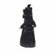 Botin para mujer con cordones, tachuelas, hebillas, estrases y cremallera en gamuza negra tacon 3 - Tallas disponibles:  33, 34