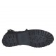 Woman's laced ankle boot with zipper, studs, rhinestones and buckles in black suede heel 3 - Available sizes:  33, 34