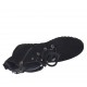 Woman's laced ankle boot with zipper, studs, rhinestones and buckles in black suede heel 3 - Available sizes:  33, 34