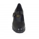 Decolté da donna in stile inglese con cinturino in pelle abrasivata nera tacco 6 - Misure disponibili: 44