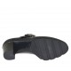 Zapato de salon para mujer con cinturon en piel cepillada negra tacon 6 - Tallas disponibles:  44