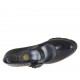Zapato de salon para mujer con cinturon en piel cepillada negra tacon 6 - Tallas disponibles:  44