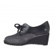 Scarpa stringata da donna in camoscio grigio e pelle nera zeppa 6 - Misure disponibili: 42