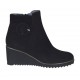 Stivaletto da donna con cerniera e fibbia in camoscio nero zeppa 6 - Misure disponibili: 42