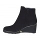 Stivaletto da donna con cerniera e fibbia in camoscio nero zeppa 6 - Misure disponibili: 42