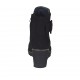 Stivaletto da donna con cerniera e fibbia in camoscio nero zeppa 6 - Misure disponibili: 42