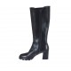 Stivale da donna con elastico e cerniera in pelle nera tacco 6 - Misure disponibili: 32, 33, 42, 43