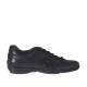 Chaussure sportif à lacets en cuir noir pour hommes avec goujons - Pointures disponibles:  47, 48