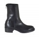 Botines pour femmes avec fermeture éclair et goujons en cuir noir talon 4 - Pointures disponibles:  33