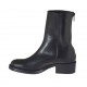 Botines pour femmes avec fermeture éclair et goujons en cuir noir talon 4 - Pointures disponibles:  33