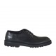 Zapato derby con cordones para hombres en piel negra - Tallas disponibles:  47, 49, 51, 52