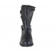 Woman's ankle boot with buckles and studs in black leather heel 3 - Available sizes:  33
