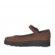 Bailarina para mujer en nubuk marron con cinturon cuña 3 - Tallas disponibles:  33, 42, 43, 44