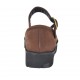 Ballerina da donna in nabuk marrone con cinturino zeppa 3 - Misure disponibili: 33, 42, 43, 44