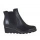 Bottines pour femmes avec élastique et fermeture clair en cuir noir talon compensé 4 - Pointures disponibles:  42
