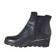 Bottines pour femmes avec élastique et fermeture clair en cuir noir talon compensé 4 - Pointures disponibles:  42