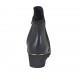 Bottines pour femmes avec élastique et fermeture clair en cuir noir talon compensé 4 - Pointures disponibles:  42
