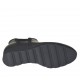 Woman's ankle boot with elastic and zipper in black leather wedge heel 4 - Available sizes:  42