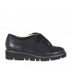 Scarpa stringata da donna in pelle e camoscio stampato nero zeppa 3 - Misure disponibili: 32
