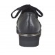 Zapato cerrado para mujer con cordones en piel y gamuza imprimida negra cuña 3 - Tallas disponibles:  32