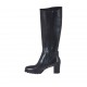 Botas para mujer con cremallera, elastico y hebilla en piel negra tacon 6 - Tallas disponibles:  32