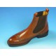 Men's ankle boot with elastic bands and Brogue decorations in light brown leather - Available sizes:  37, 40, 43, 44, 45, 52