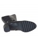 Woman's boot with zipper, elastic band and buckle in black leather heel 6 - Available sizes:  32