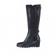 Stivale da donna con cerniera e fibbie in pelle e vernice nera zeppa 6 - Misure disponibili: 42