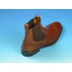 Men's ankle boot with elastic bands and Brogue decorations in light brown leather - Available sizes:  37, 40, 43, 44, 45, 52