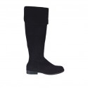 Woman's boot with turnover in black suede heel 2