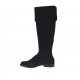 Stivale da donna con risvolto in camoscio nero tacco 2 - Misure disponibili: 32