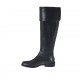 Stivale da donna con risvolto in pelle nera tacco 2 - Misure disponibili: 32