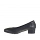 Decolté da donna in pelle nera tacco 3 - Misure disponibili: 32