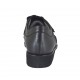 Zapato para mujer con velcro y plantilla extraible en piel y tejido negro tacon 3 - Tallas disponibles:  33